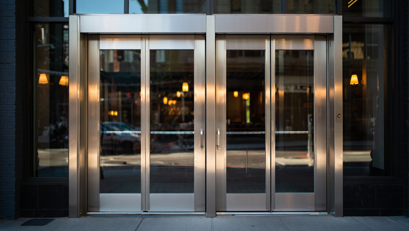 Retail and restaurant entrance doors requiring automatic and manual door service in New York and New Jersey
